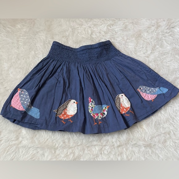 Boden Other - Mini Boden Beautiful Navy Skirt with Bird Appliqués
